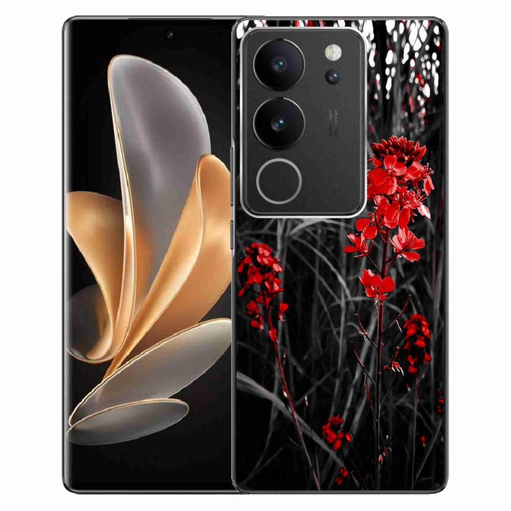 Gél borítás mmCase a Vivo V29 5G - piros növényen