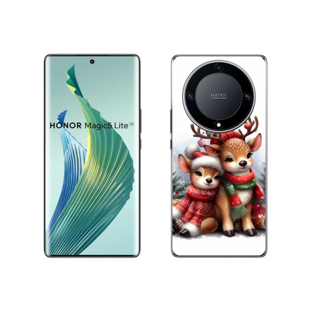 Gél borítás mmCase a Honor Magic 5 Lite 5G készülékhez - karácsonyi rénszarvas