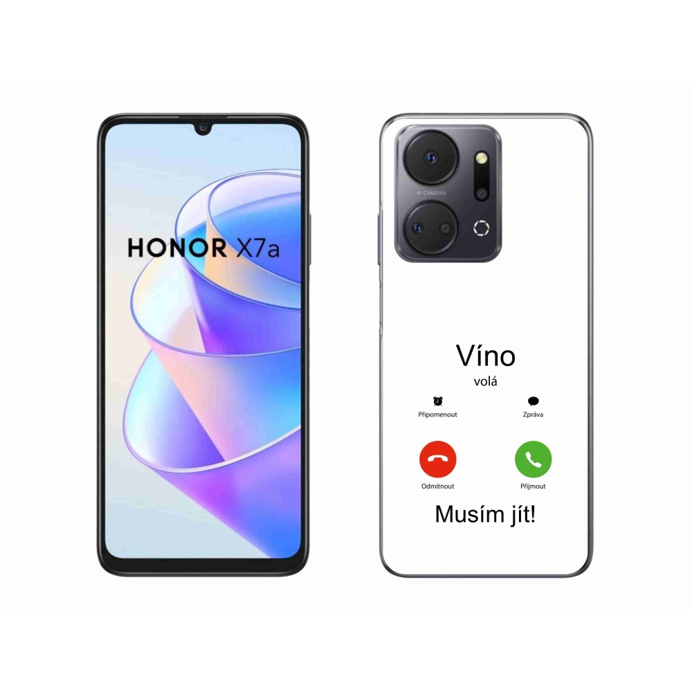 Gél borító mmCase a Honor X7a készülékhez - bor hívja a fehér hátteret