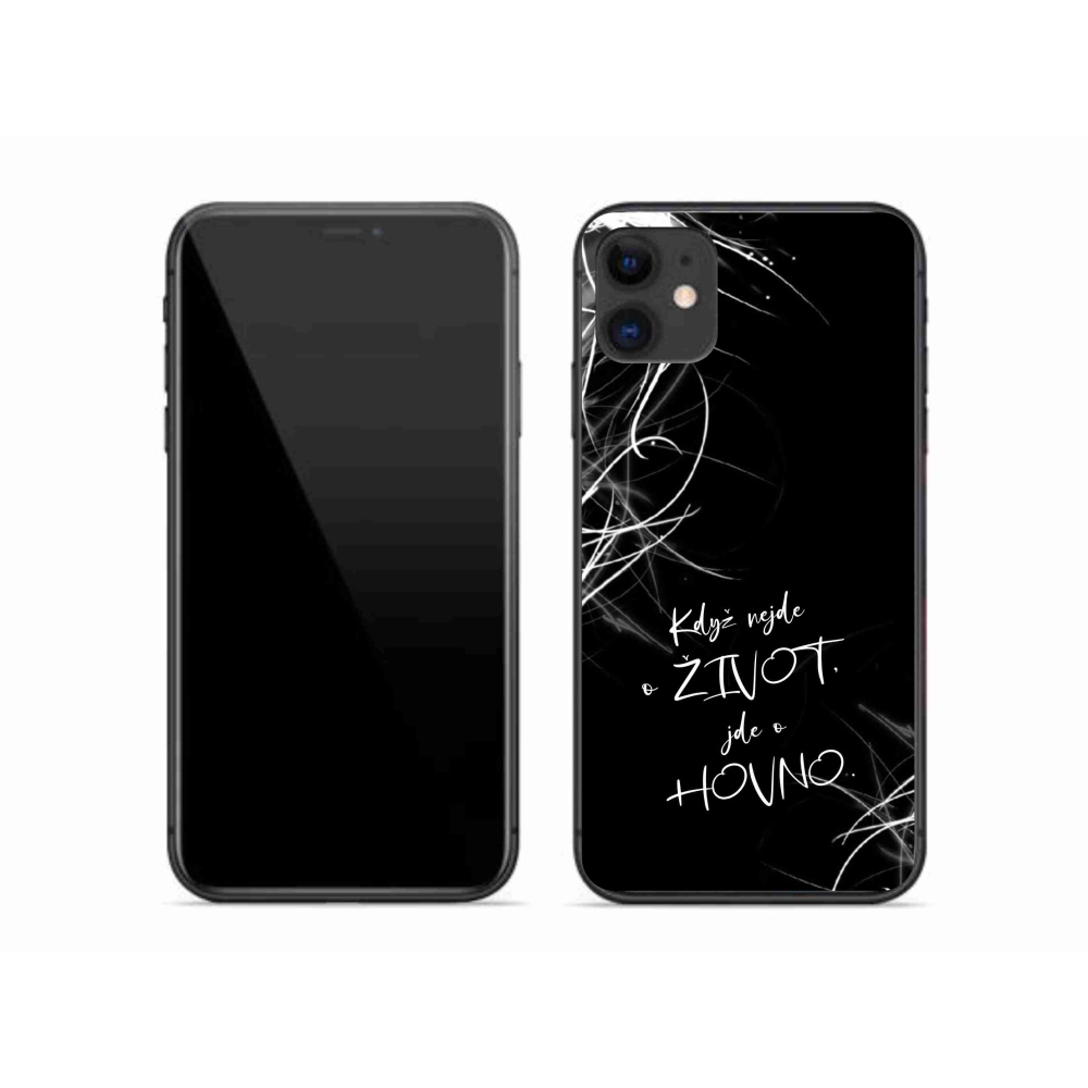 Gél borítás mmCase iPhone 11 készülékhez - vicces szöveg 16 fekete háttér