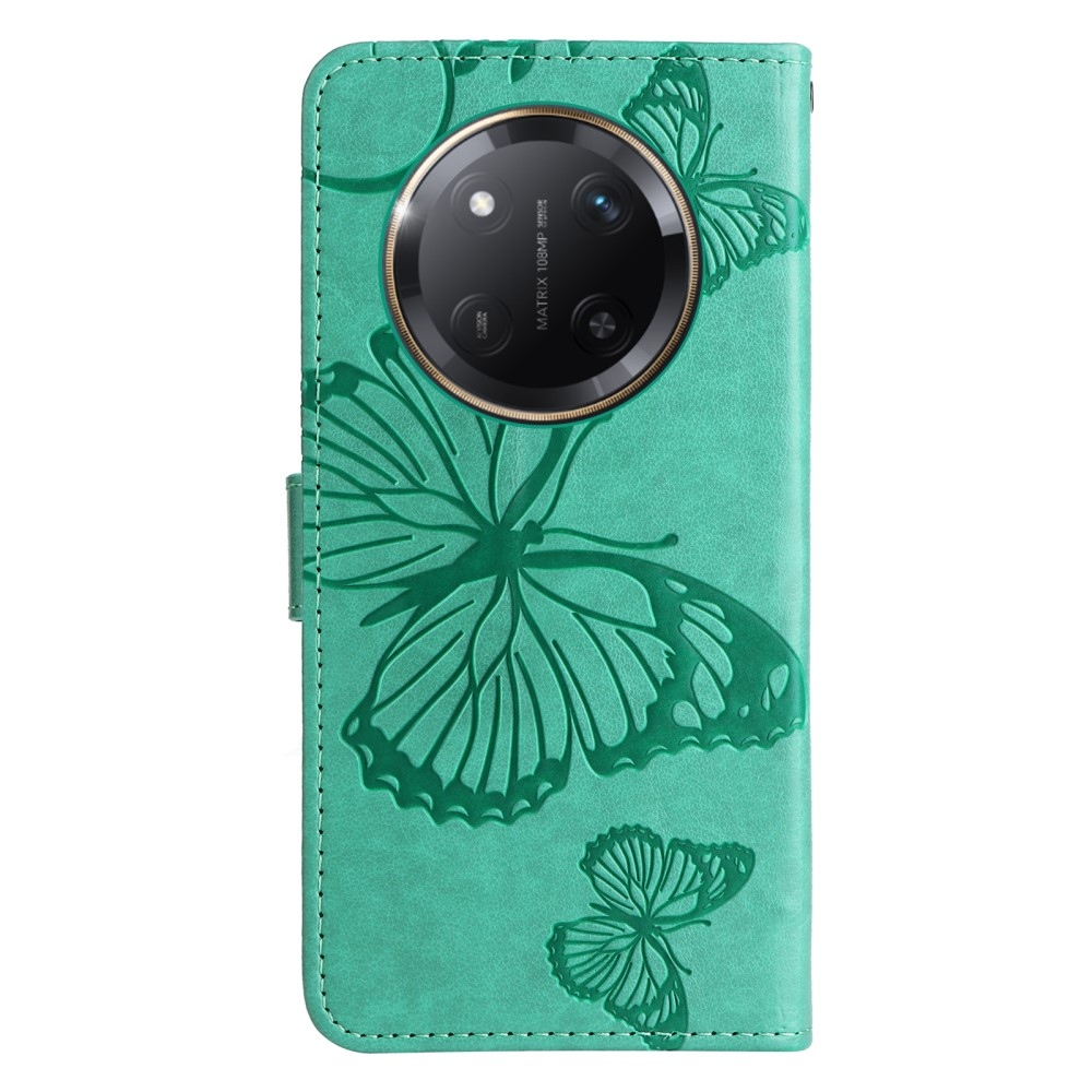 Nagy pillangó könyv tok a Honor Magic 7 Lite 5G készülékhez - teal színű