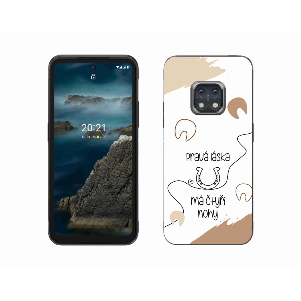 Zselés borító mmCase a Nokia XR20 készülékhez - ló motívum fehér háttérrel