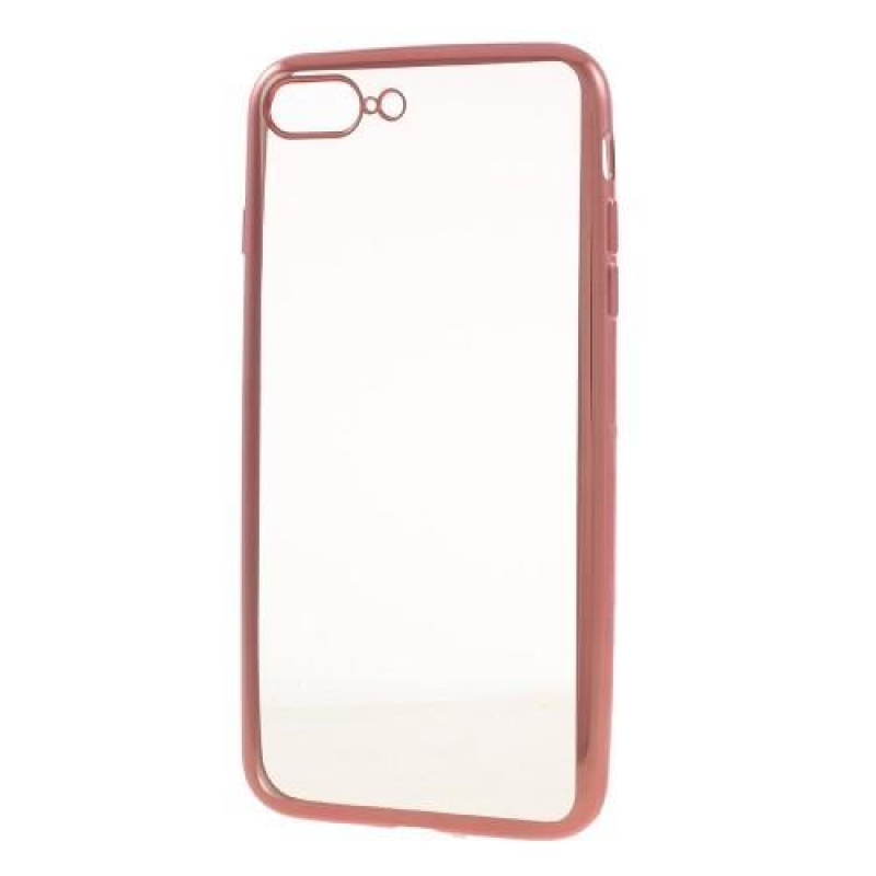Zselés tok kontrasztos keretezéssel iPhone 7 Plus és 8 Plus készülékhez - rózsaarany színű