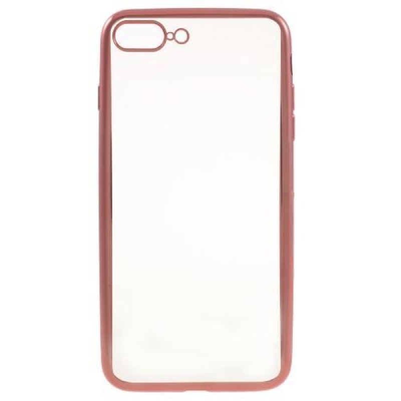 Zselés tok kontrasztos keretezéssel iPhone 7 Plus és 8 Plus készülékhez - rózsaarany színű