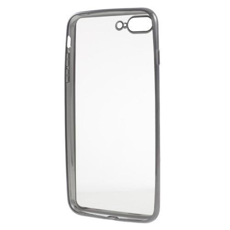 Plate gél tok kontrasztos keretezéssel iPhone 7 Plus és 8 Plus készülékhez - szürke