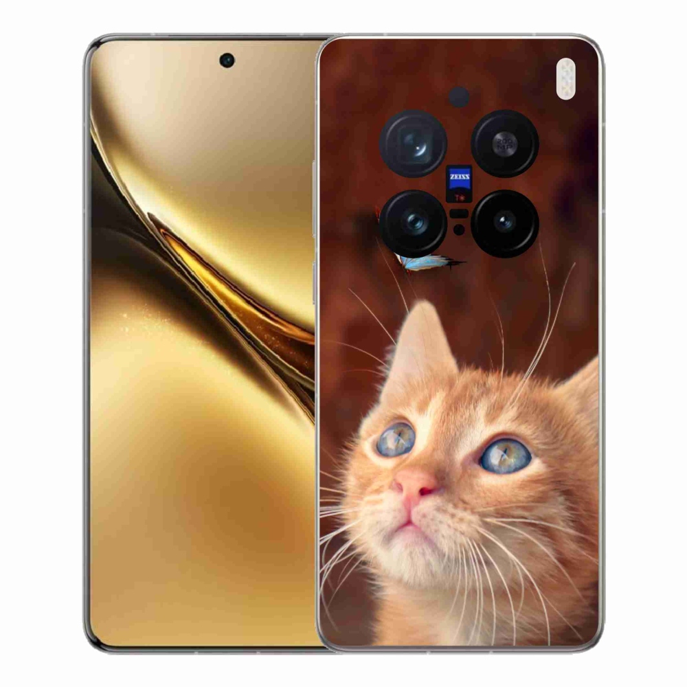 Zselés borítás mmCase a Vivo X200 Pro 5G készülékhez - pillangó és cica