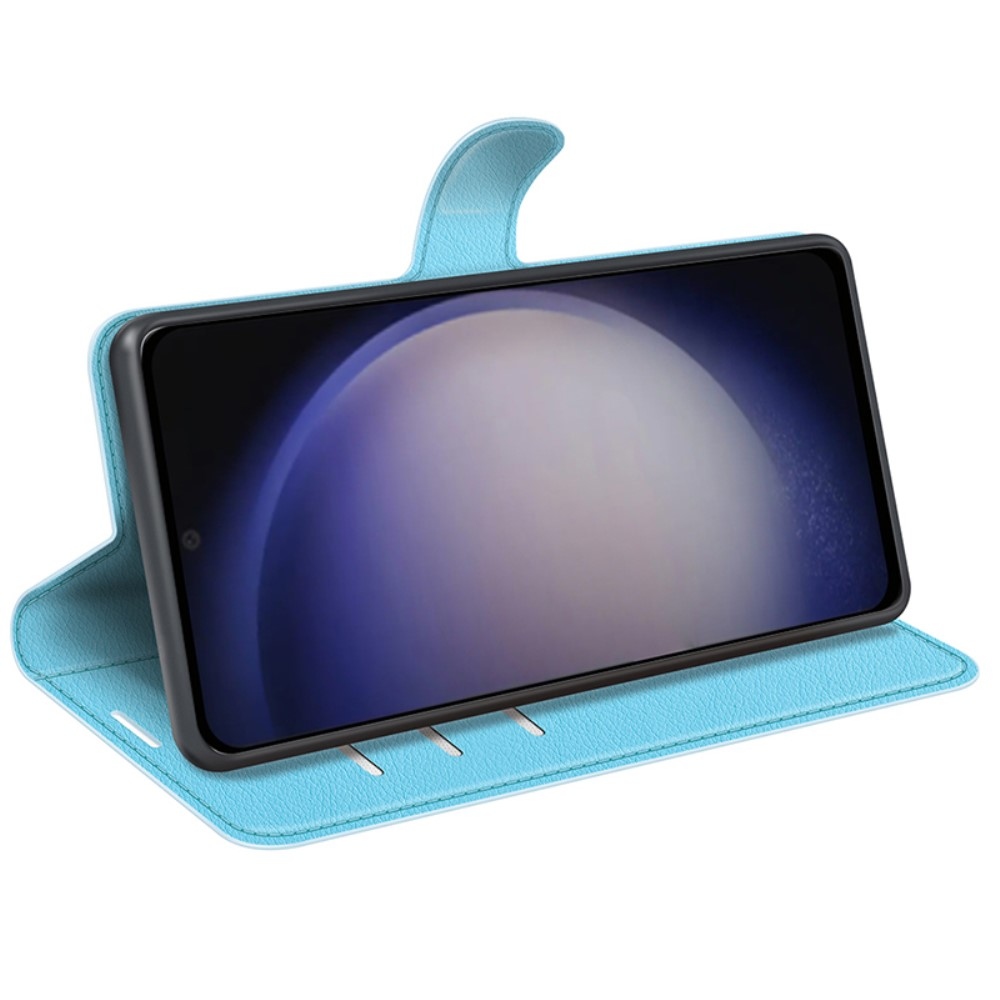 Litchi könyv tok Samsung Galaxy S24 készülékhez - kék