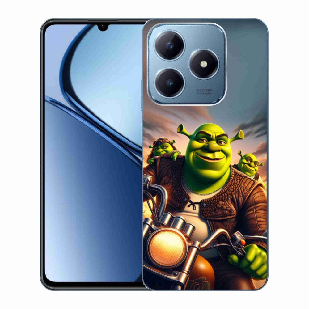 Gél borítás mmCase a Realme C63-hoz - Shrek a motorkerékpáron