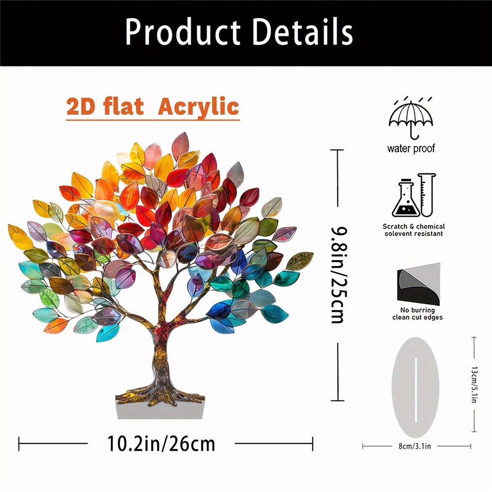 Designer asztaldísz az Élet fája átlátszó akrilból