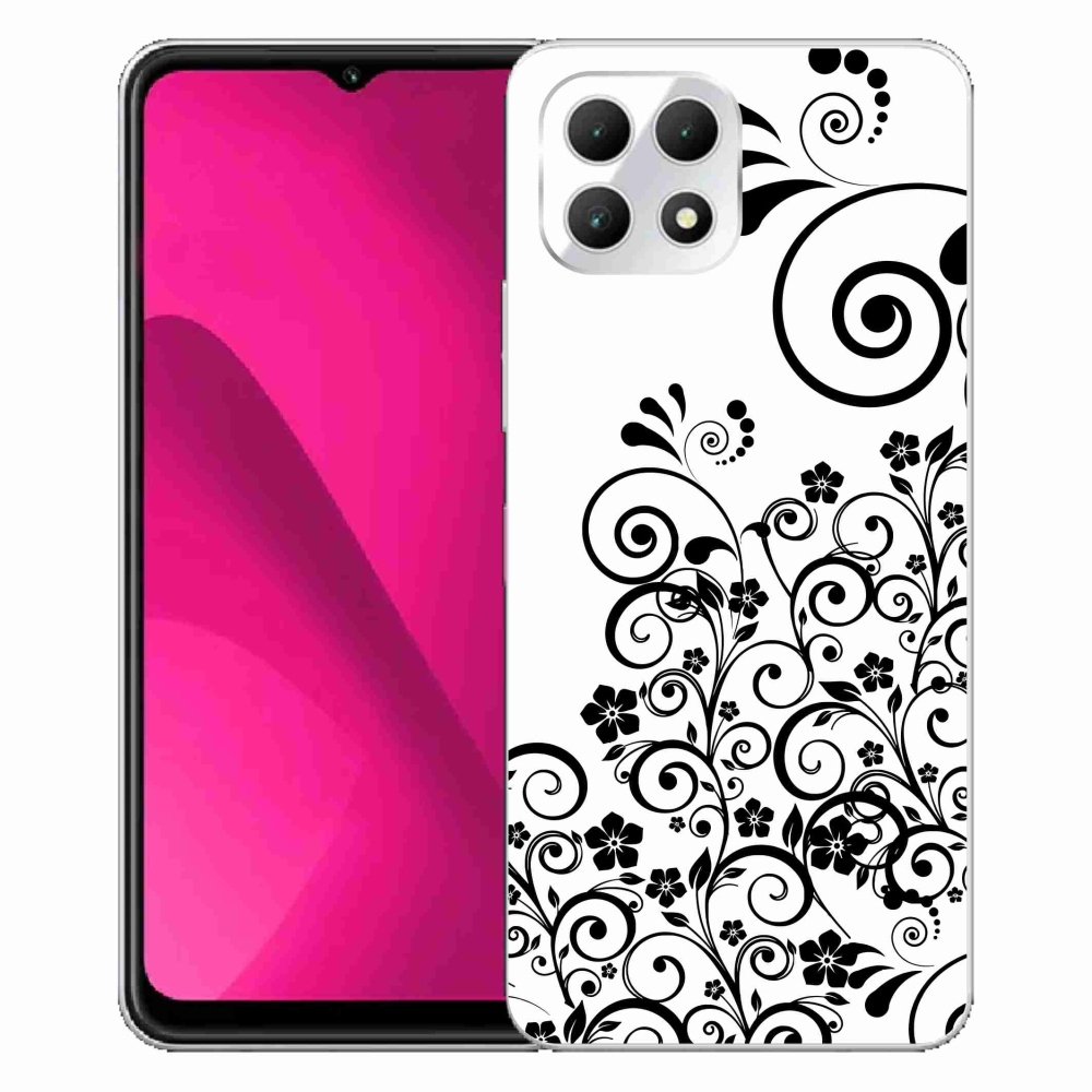 Zselés borítás mmCase a T-Mobile T Phone 2 készülékhez - fekete-fehér virágminták