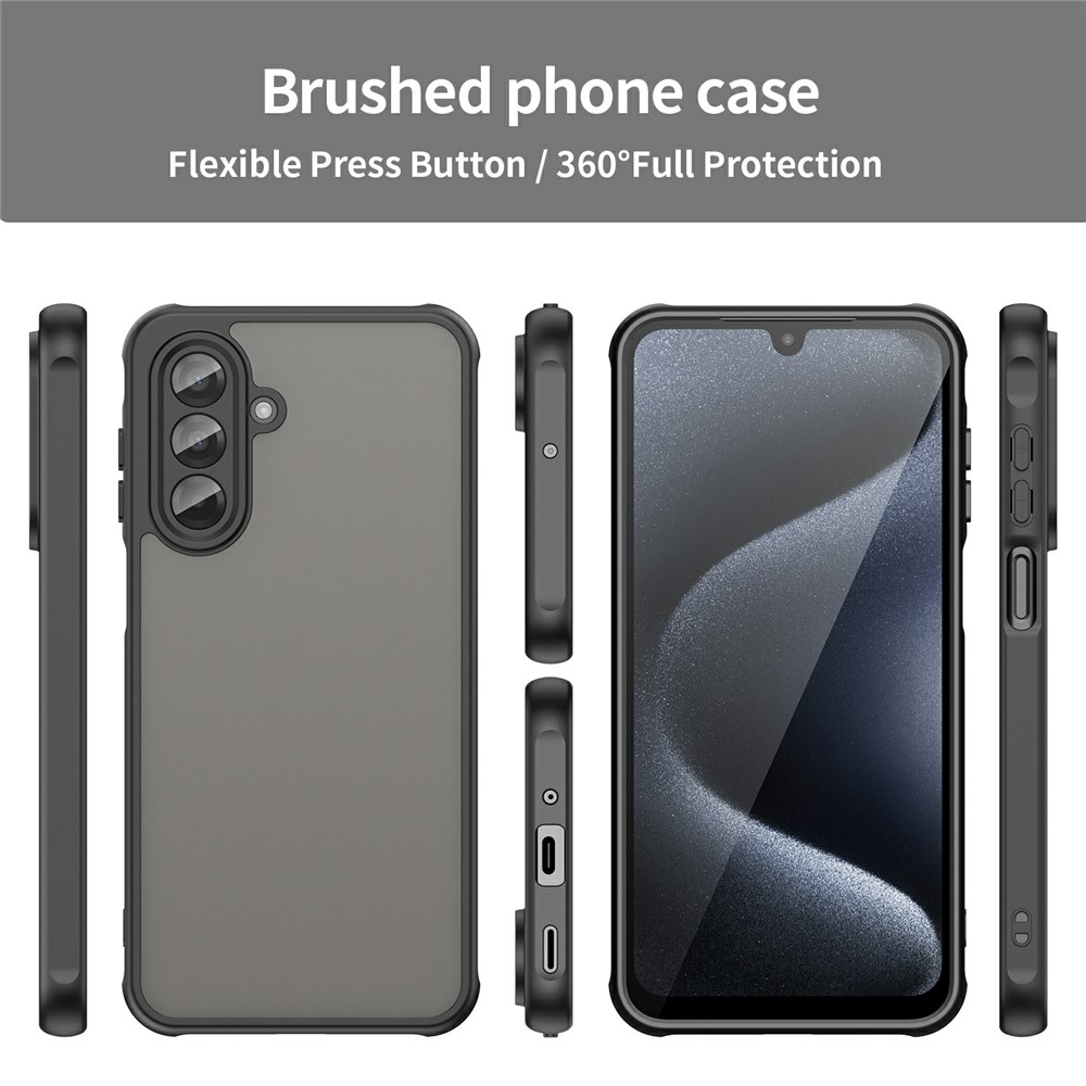 Zselés tok kemény hátlappal Samsung Galaxy A17 4G/5G készülékhez - fekete