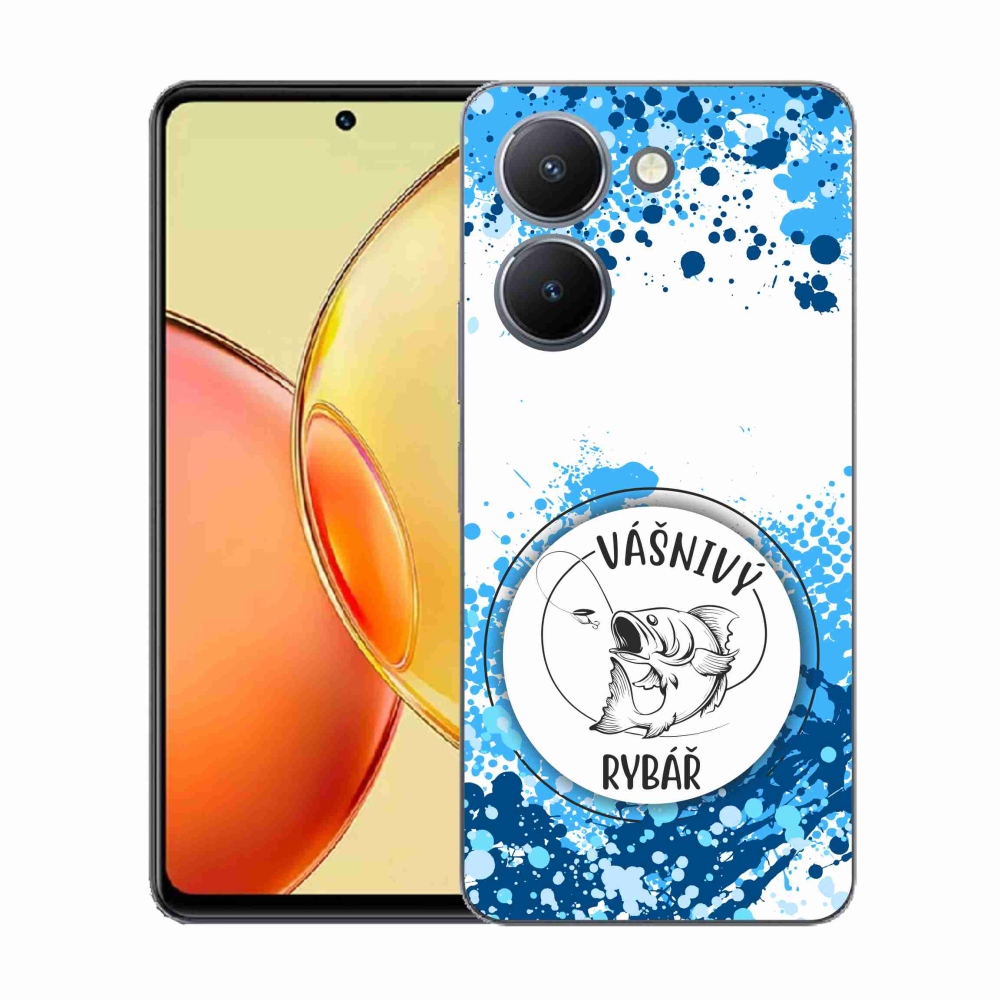 Gél borító mmCase a Vivo Y36-hoz - szenvedélyes halász fehér háttérrel
