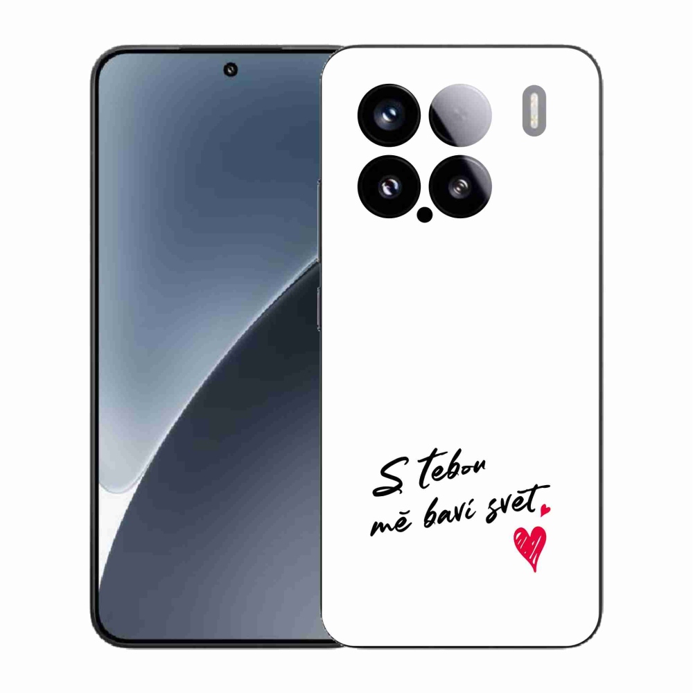 Gél borító mmCase a Xiaomi 15 - szerelem szöveg 1 fehér háttérrel