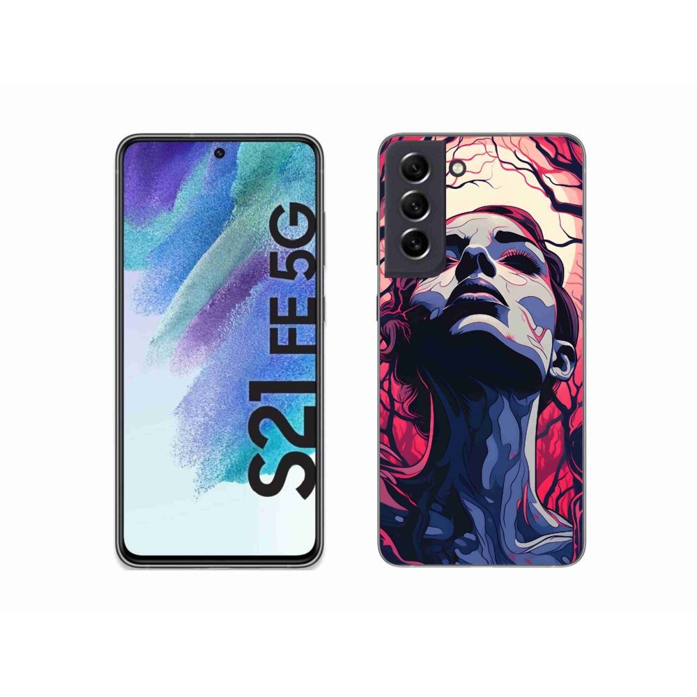 Gél borítás mmCase Samsung Galaxy S21 FE 5G - absztrakt arc