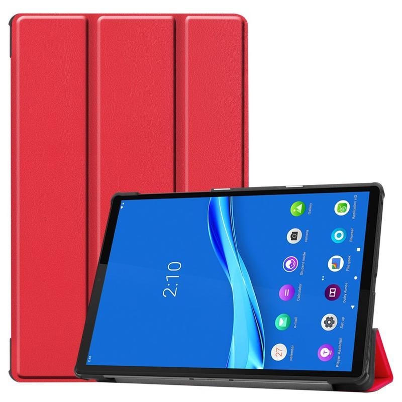 Pozicionáló PU bőr táblagép tok Lenovo Tab M10 Plus TB-X606F/X/V - piros