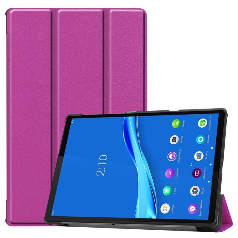 Pozicionáló PU bőr táblagép tok Lenovo Tab M10 Plus TB-X606F/X/V - lila