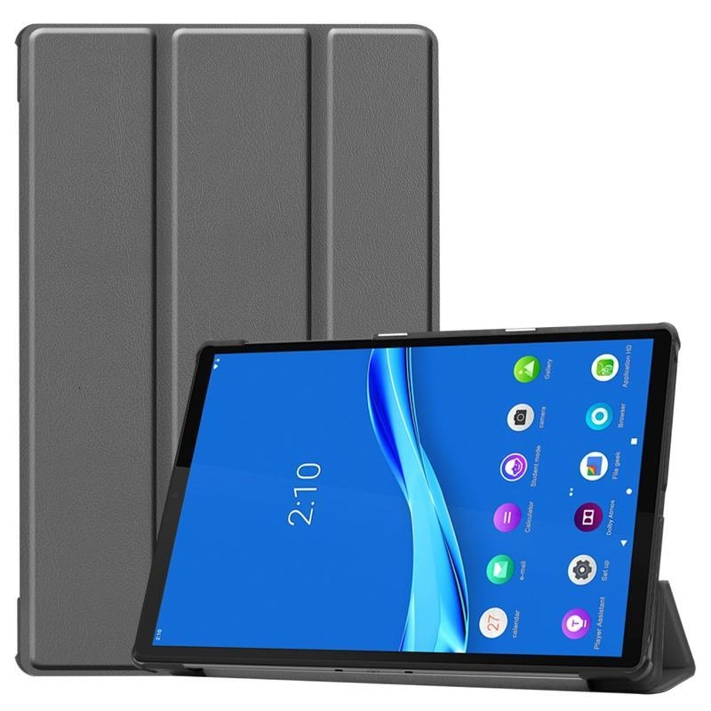 Pozicionáló PU bőr táblagép tok Lenovo Tab M10 Plus TB-X606F/X/V - szürke