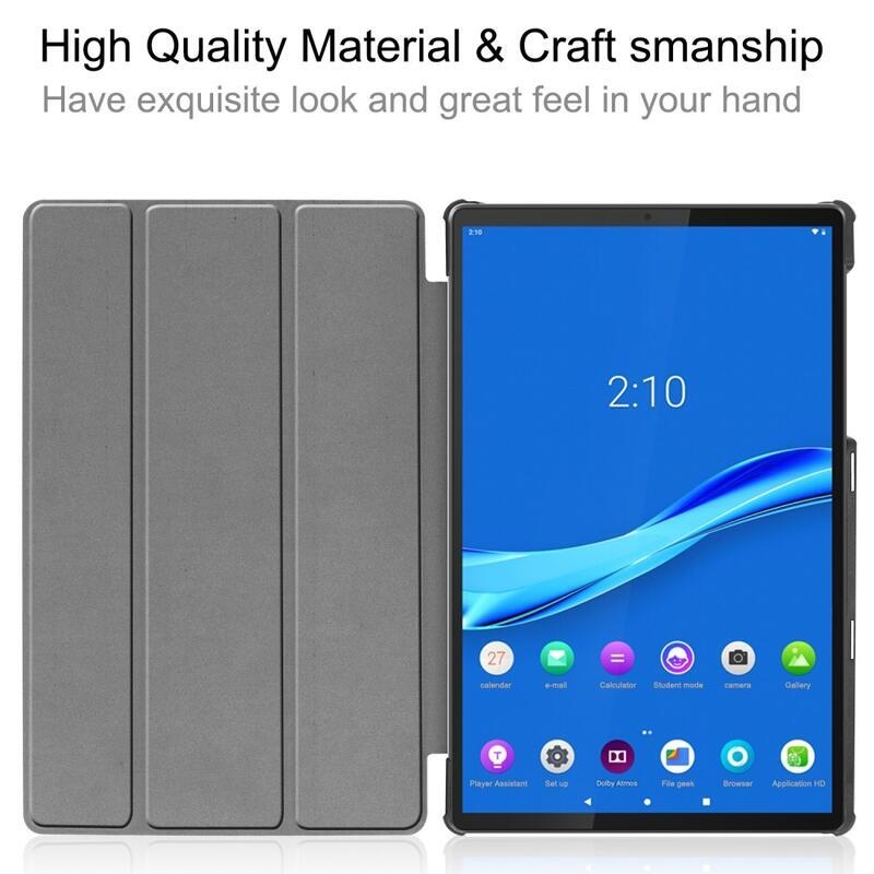 Pozicionáló PU bőr táblagép tok Lenovo Tab M10 Plus TB-X606F/X/V - sötétkék