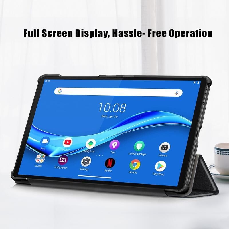 Állítható PU bőr táblagép tok Lenovo Tab M10 HD 2nd Gen X306F/X - fekete