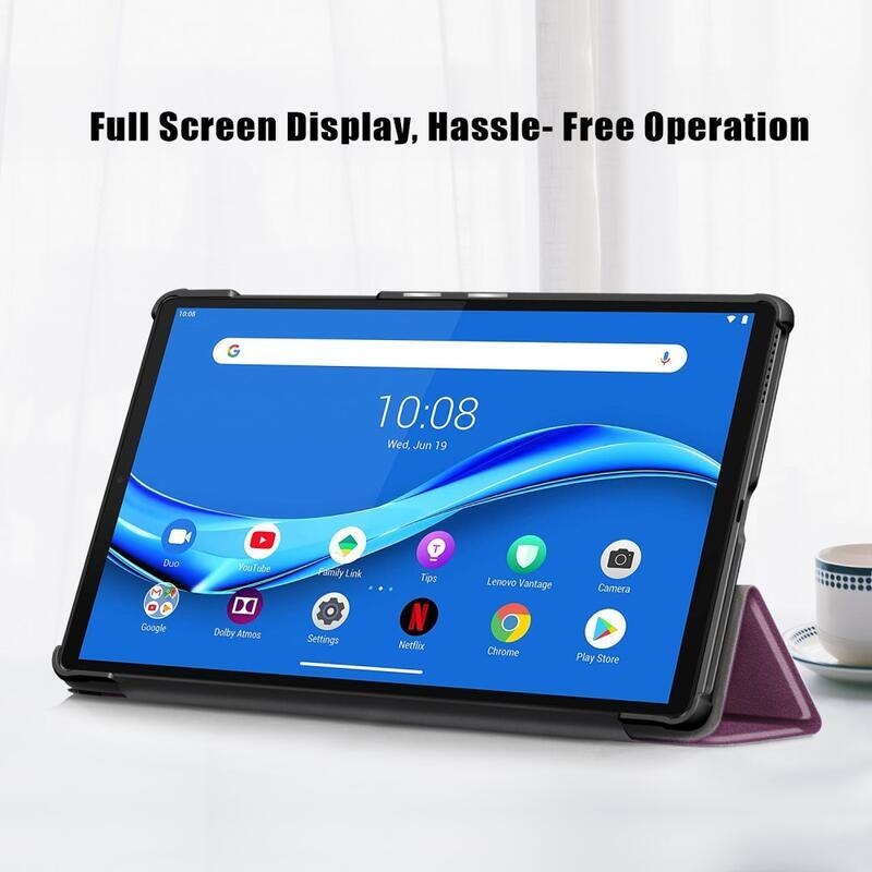 Állítható PU bőr táblagép tok Lenovo Tab M10 HD 2nd Gen X306F/X - lila