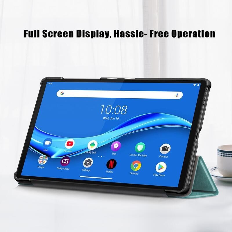 Állítható PU bőr táblagép tok Lenovo Tab M10 HD 2nd Gen X306F/X - zöld