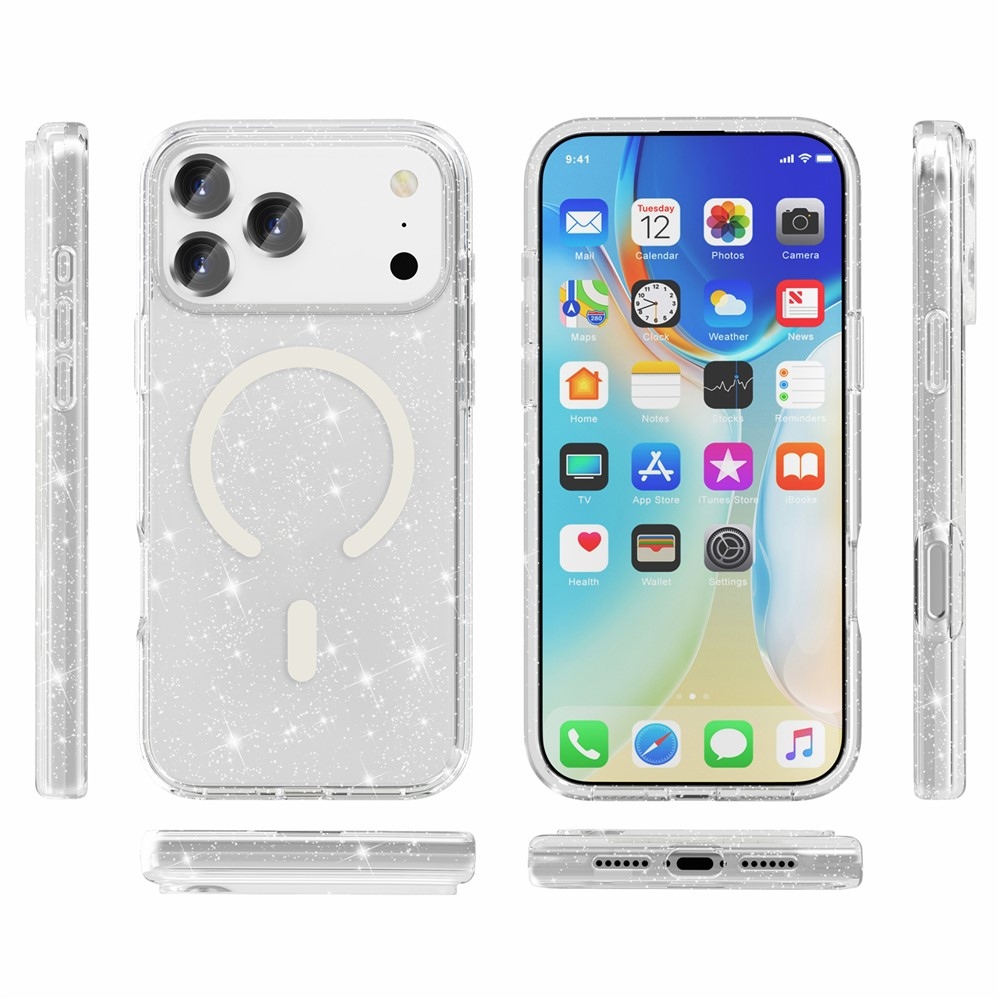 Powder gél tok merev háttámlával és MagSafe-kompatibilis iPhone 18 Pro Max/17 Pro Max készülékhez – fehér