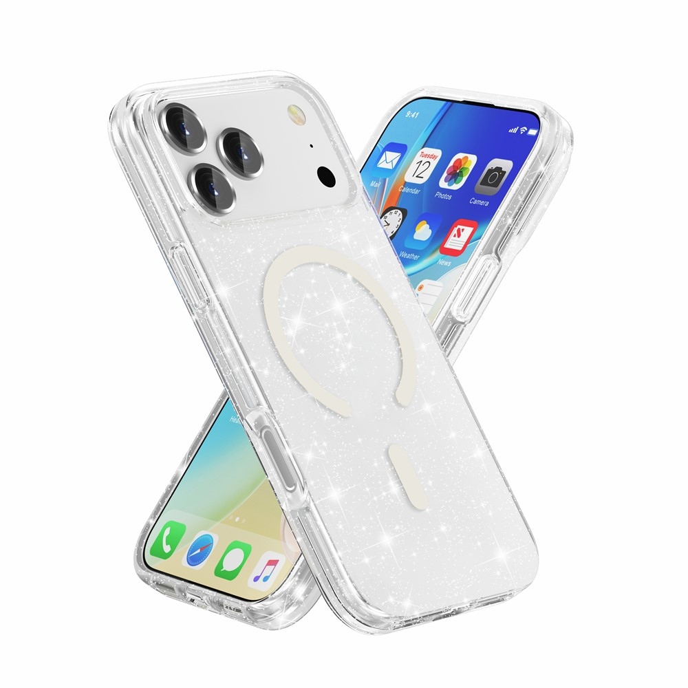 Powder gél tok merev háttámlával és MagSafe-kompatibilis iPhone 18 Pro Max/17 Pro Max készülékhez – fehér