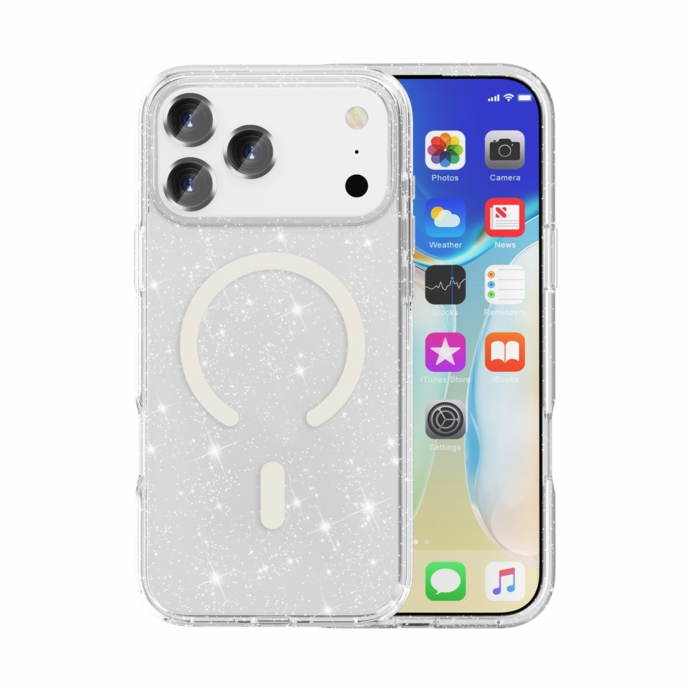 Powder gél tok merev háttámlával és MagSafe-kompatibilis iPhone 18 Pro Max/17 Pro Max készülékhez – fehér