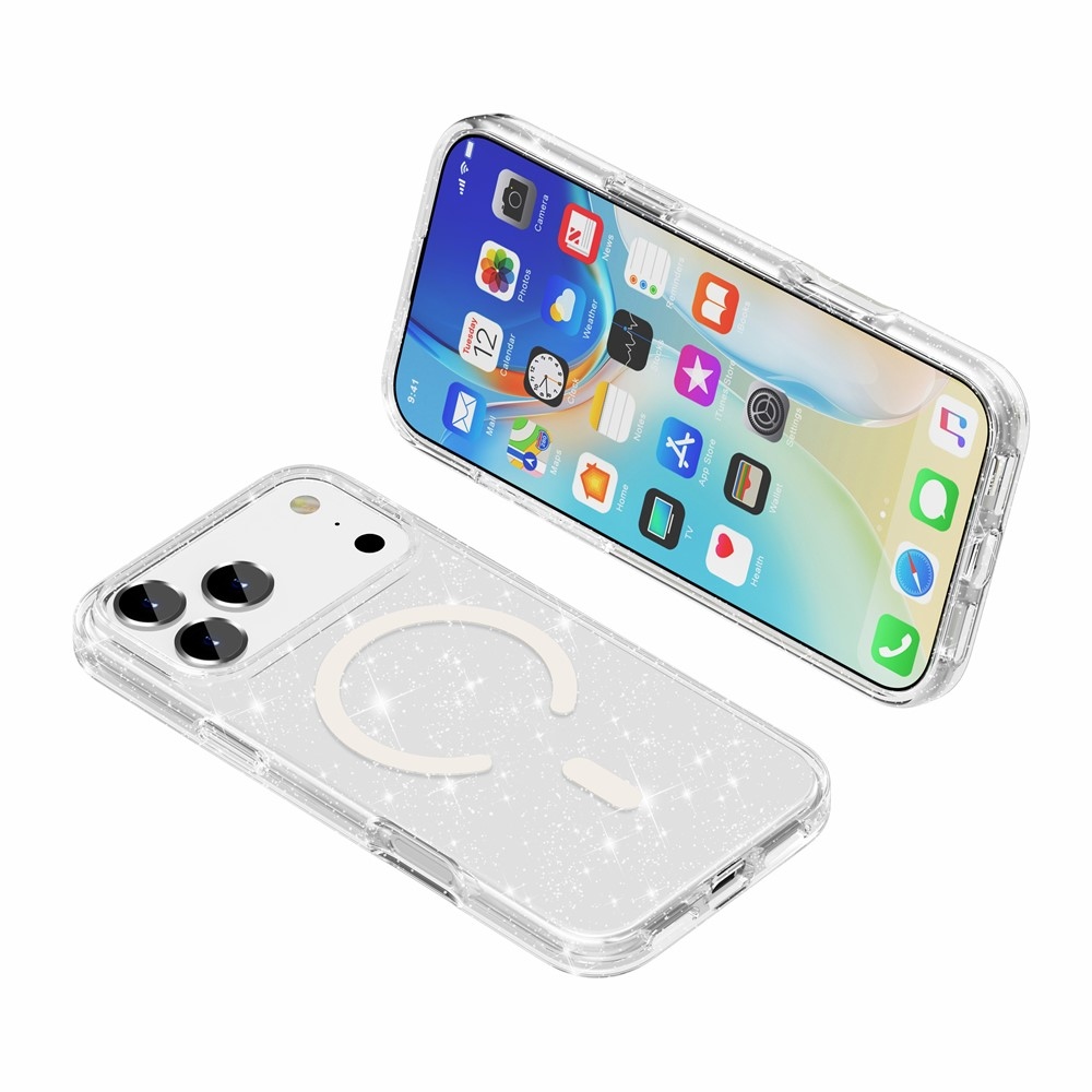 Powder gél tok merev háttámlával és MagSafe-kompatibilis iPhone 18 Pro Max/17 Pro Max készülékhez – fehér