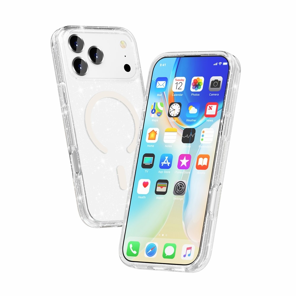 Powder gél tok merev háttámlával és MagSafe-kompatibilis iPhone 18 Pro Max/17 Pro Max készülékhez – fehér