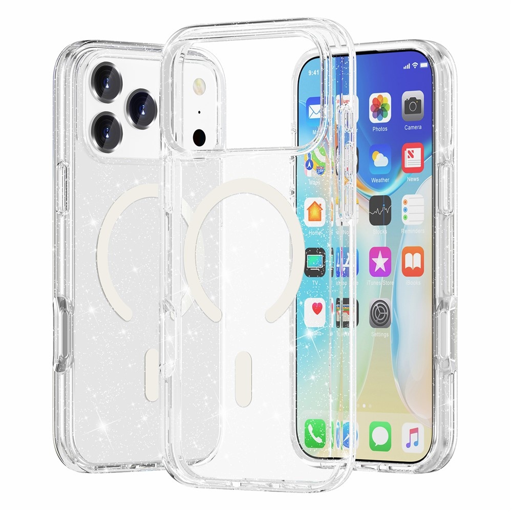 Powder gél tok merev háttámlával és MagSafe-kompatibilis iPhone 18 Pro Max/17 Pro Max készülékhez – fehér