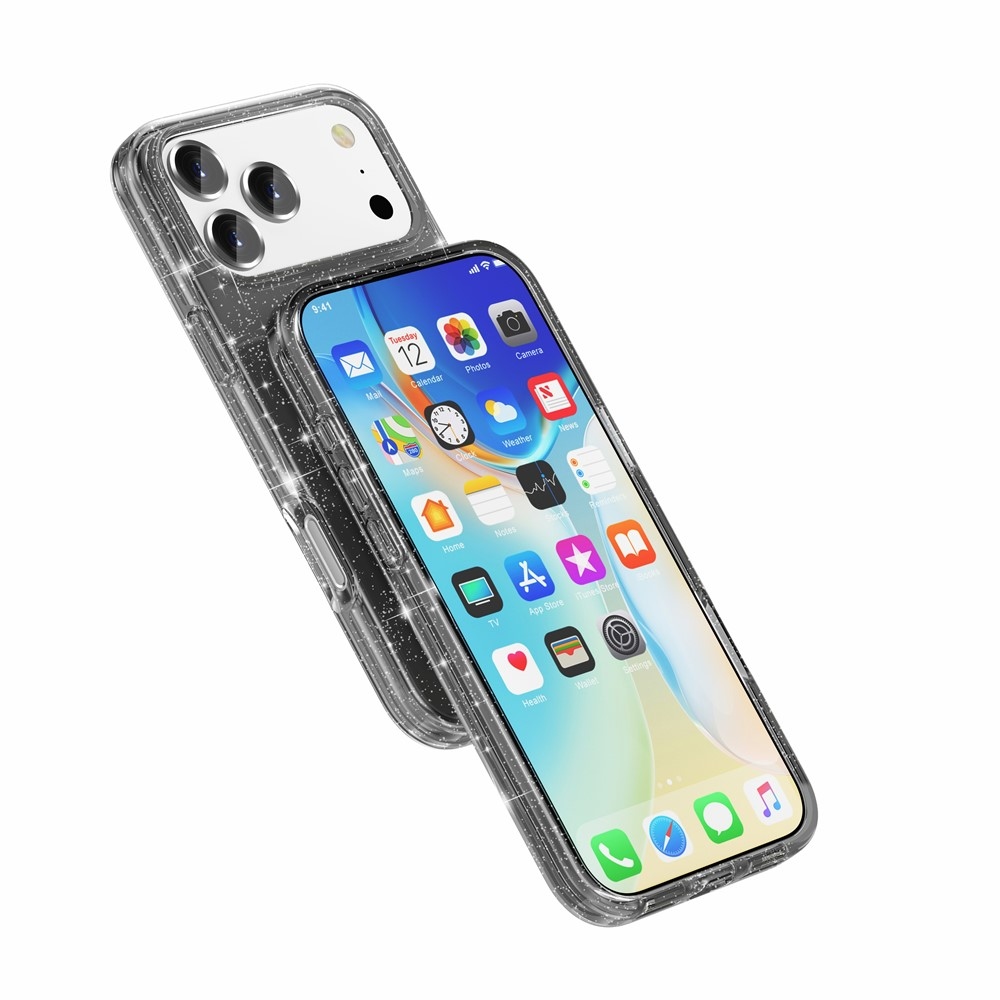 Powder gél tok merev háttámlával és MagSafe-vel az iPhone 18 Pro Max/17 Pro Max mobiltelefonhoz – fekete