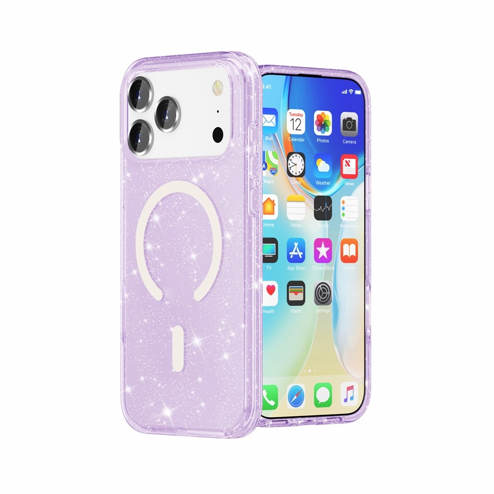 Powder gél tok merev háttámlával és MagSafe-kompatibilis az iPhone 18 Pro Max/17 Pro Max készülékekhez – lila