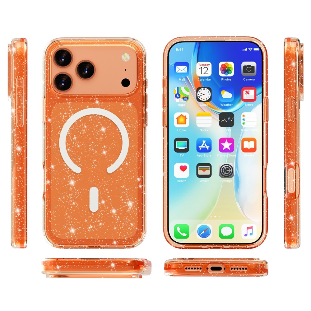 Powder gél tok merev háttámlával és MagSafe-vel az iPhone 18 Pro Max/17 Pro Max készülékhez – narancssárga