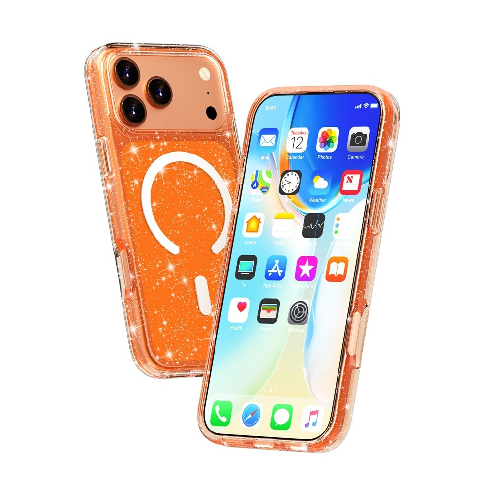 Powder gél tok merev háttámlával és MagSafe-vel az iPhone 18 Pro Max/17 Pro Max készülékhez – narancssárga