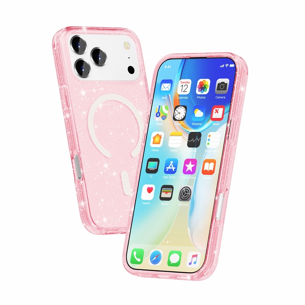 Powder gél tok merev háttámlával és MagSafe-kompatibilis az iPhone 18 Pro Max/17 Pro Max készülékhez – rózsaszín