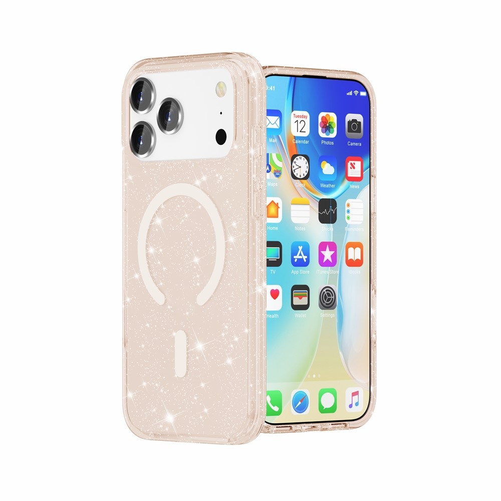 Powder gél tok merev hátlappal és MagSafe-kompatibilis az iPhone 18 Pro Max/17 Pro Max készülékhez – arany