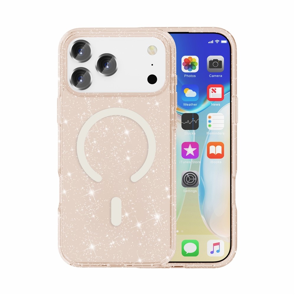 Powder gél tok merev hátlappal és MagSafe-kompatibilis az iPhone 18 Pro Max/17 Pro Max készülékhez – arany