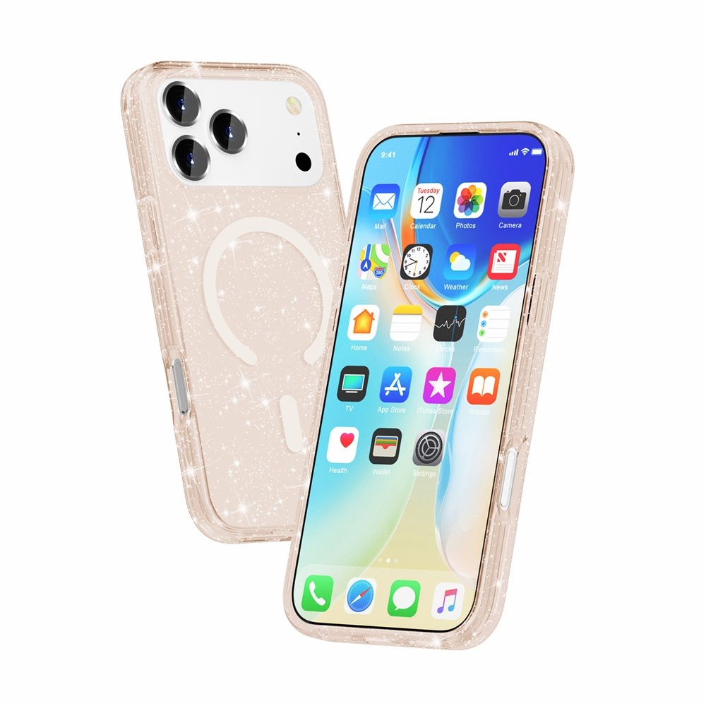 Powder gél tok merev hátlappal és MagSafe-kompatibilis az iPhone 18 Pro Max/17 Pro Max készülékhez – arany
