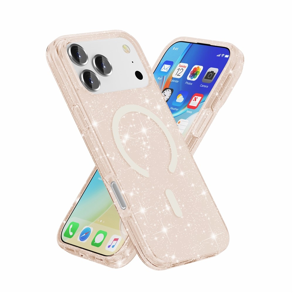 Powder gél tok merev hátlappal és MagSafe-kompatibilis az iPhone 18 Pro Max/17 Pro Max készülékhez – arany