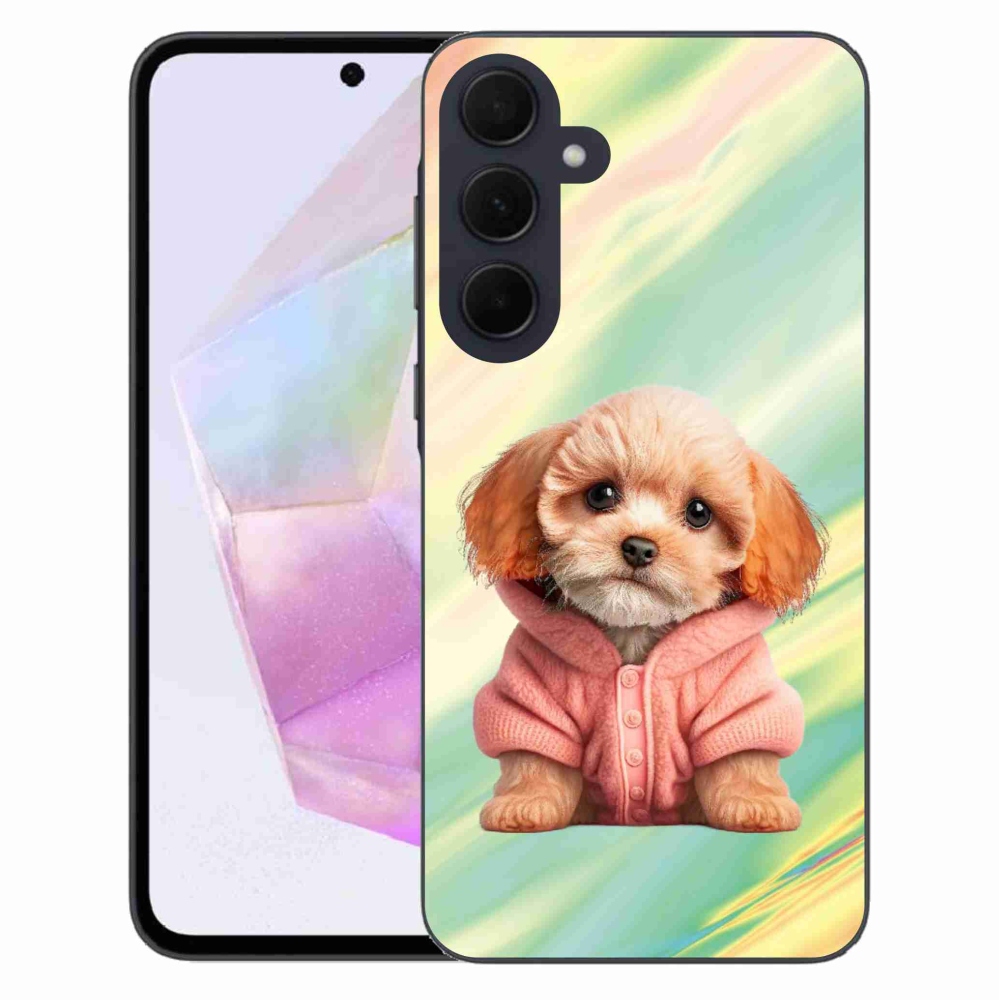 Gél borítás mmCase Samsung Galaxy A35 5G - pulóveres kölyökkutyákhoz