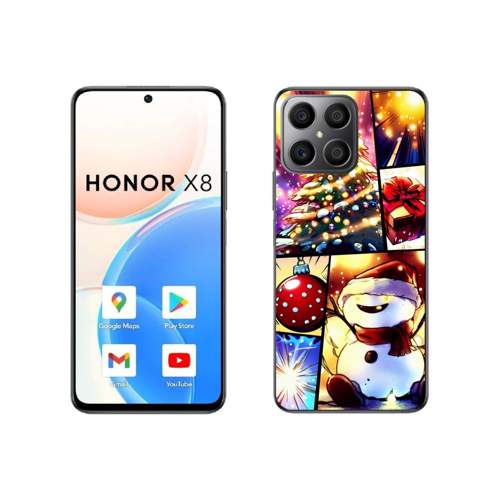 Gél borítás mmCase a Honor X8 4G készülékhez - karácsonyi motívumok 1