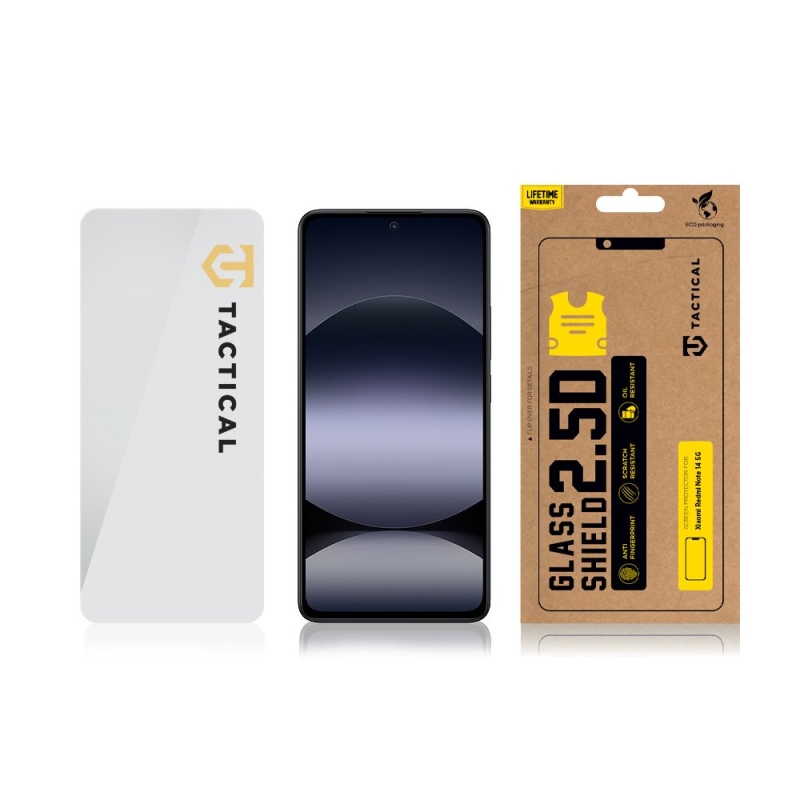 Taktikai üvegpajzs 2.5D üveg a Xiaomi Redmi Note 14 4G/5G számára Tiszta