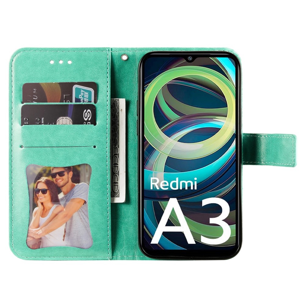 Mandala könyv tok Xiaomi Redmi A3-hoz - teal színű