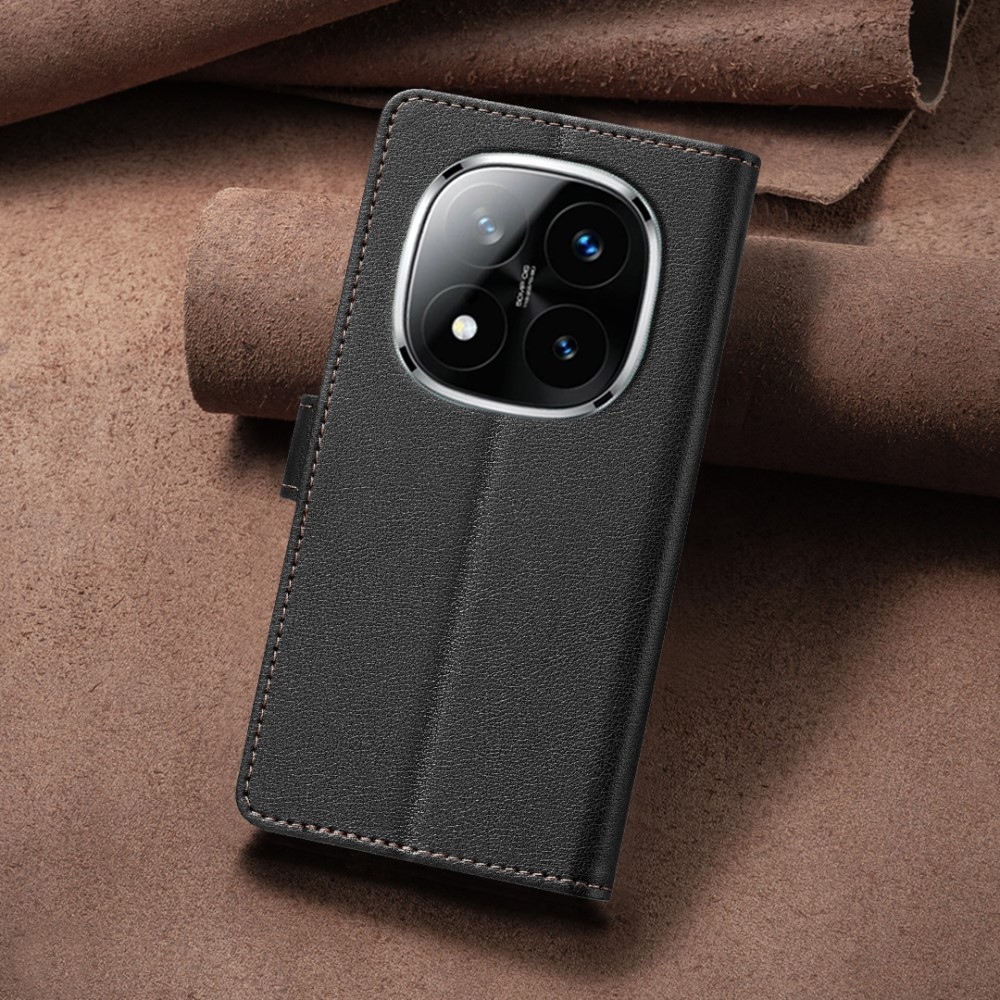 BINFEN könyvtáska Xiaomi Redmi Note 14 Pro 5G/Poco X7 5G/Note 14 Pro+ 5G - fekete