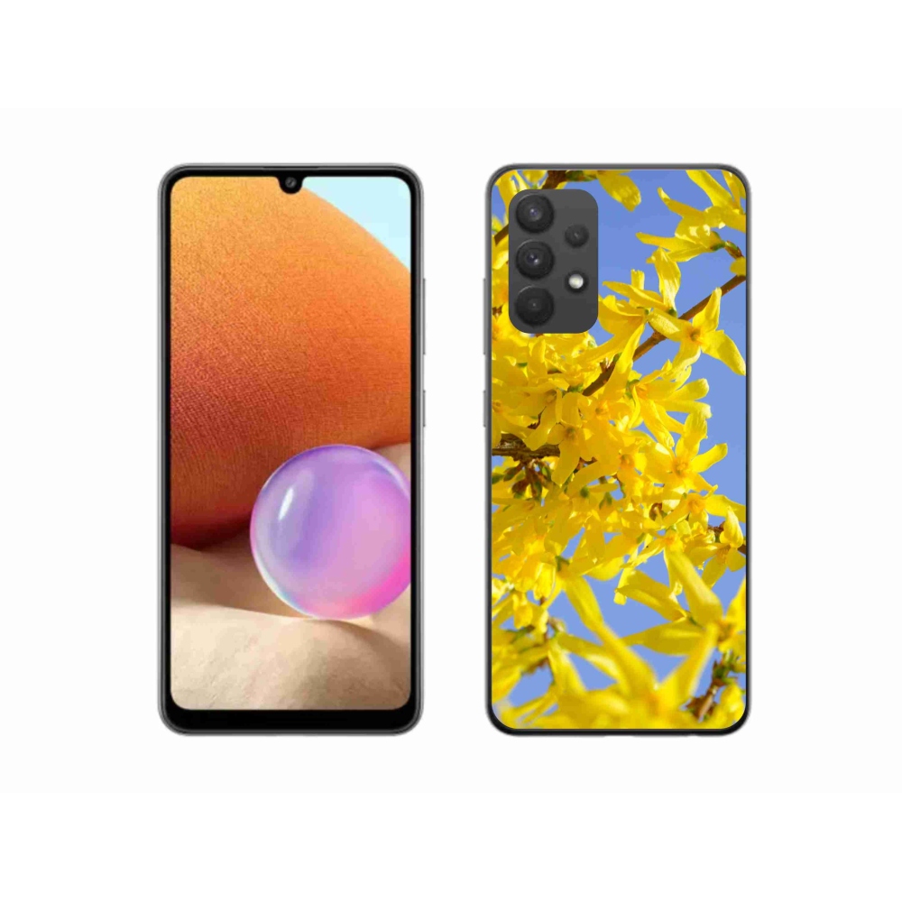 Gél borítás mmCase Samsung Galaxy A32 4G - sárga virágok