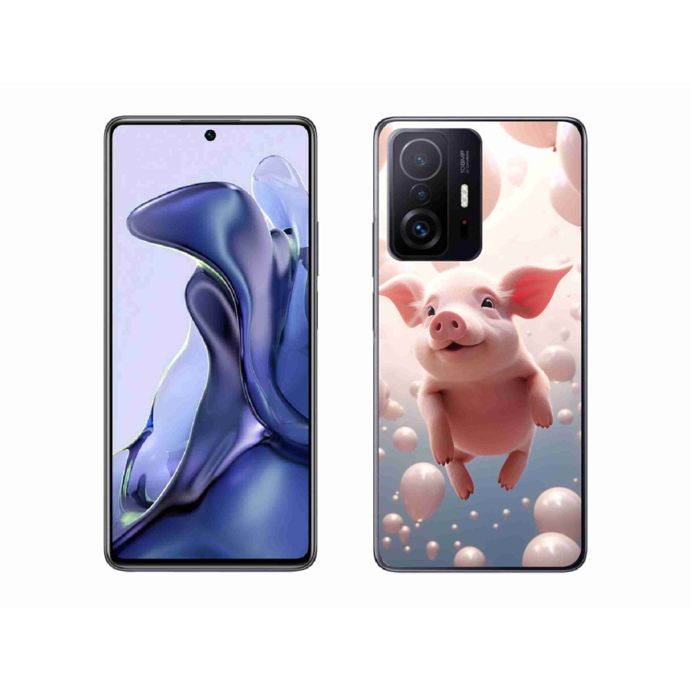 Gél borítás mmCase a Xiaomi 11T Pro számára - malac lufikkal