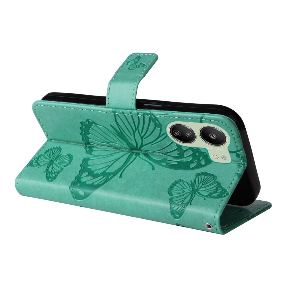 Nagy pillangó könyvtáska Xiaomi Poco C65/Redmi 13C - teáskék színben