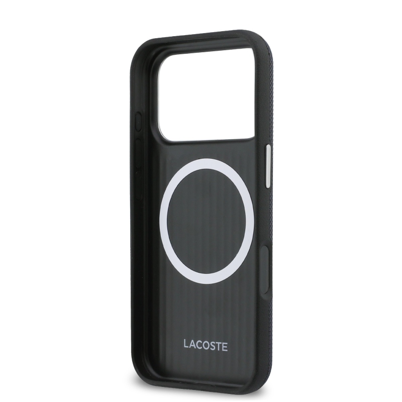 Lacoste PVC Petit Pique Semi Wrap MagSafe borító iPhone 17 Pro tengerészgyalogsághoz