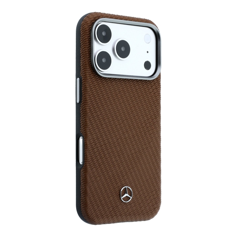 Mercedes PU bőr Semi Wrap MagSafe hátlap iPhone 17 Pro Camel iPhone 17 Pro számára